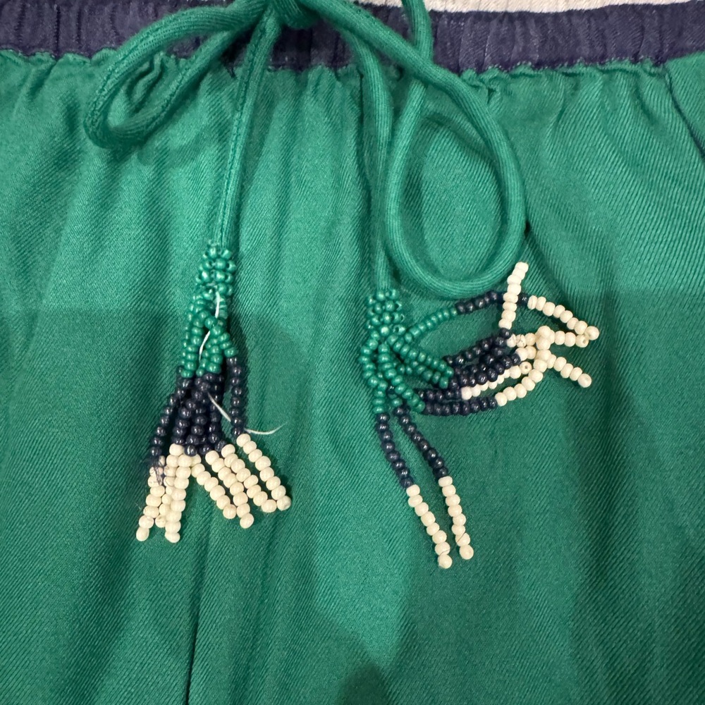 FARM Rio Wide-Leg Green Race Stripe Twill Trackpants - Picture 5 of 6